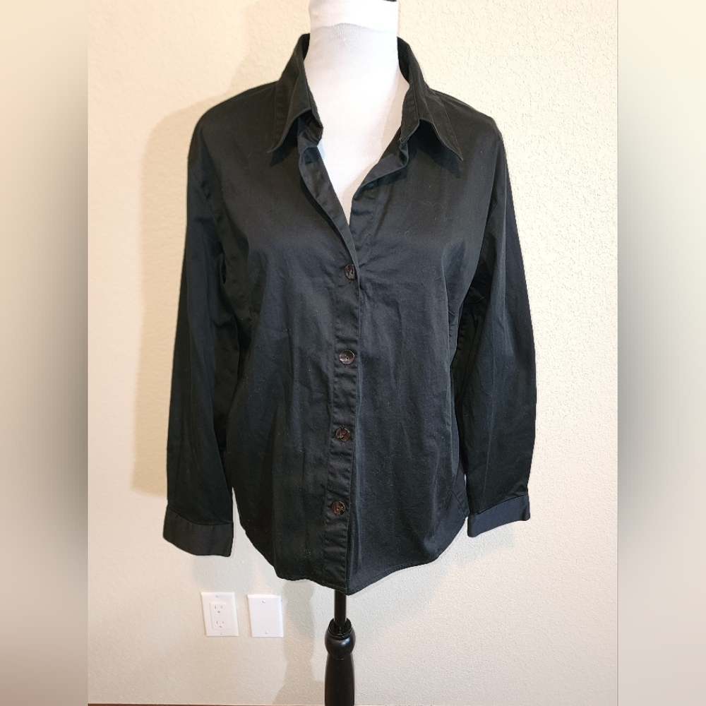 Black Button Down Shirt with Collar.